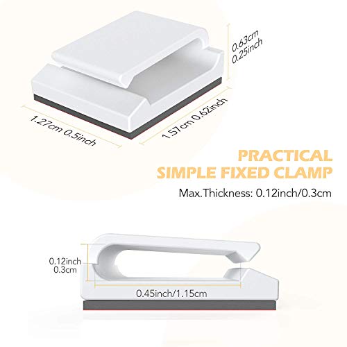 AGPTEK 60 Stück Kabelclips, selbstklebend, verstellbar, Premium-Acrylkabel, zur Aufbewahrung von elektrischen Drähten, Kabelbinder, für Organizer Büro/PC/Ladegerät/Lampe/Led Strip/Auto/Haus, Weiß