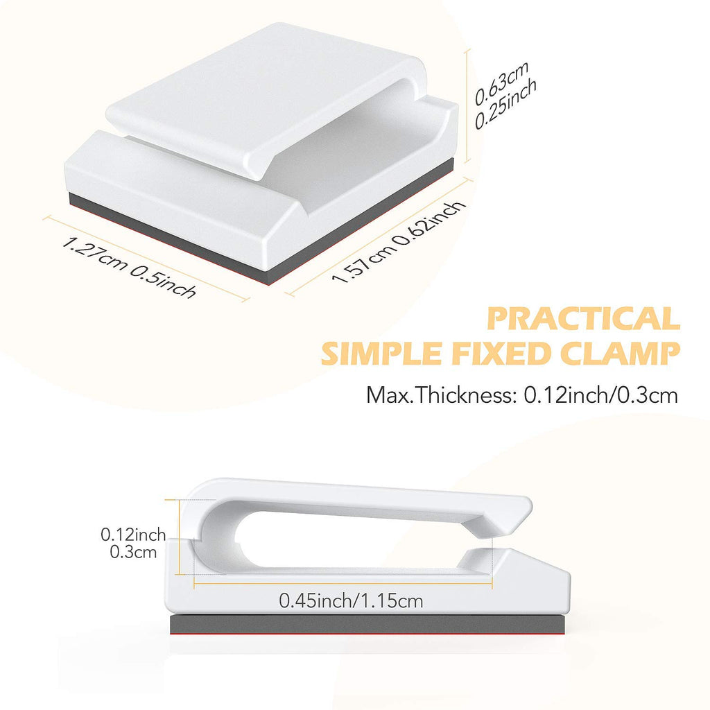 AGPTEK 60 Stück Kabelclips, selbstklebend, verstellbar, Premium-Acrylkabel, zur Aufbewahrung von elektrischen Drähten, Kabelbinder, für Organizer Büro/PC/Ladegerät/Lampe/Led Strip/Auto/Haus, Weiß