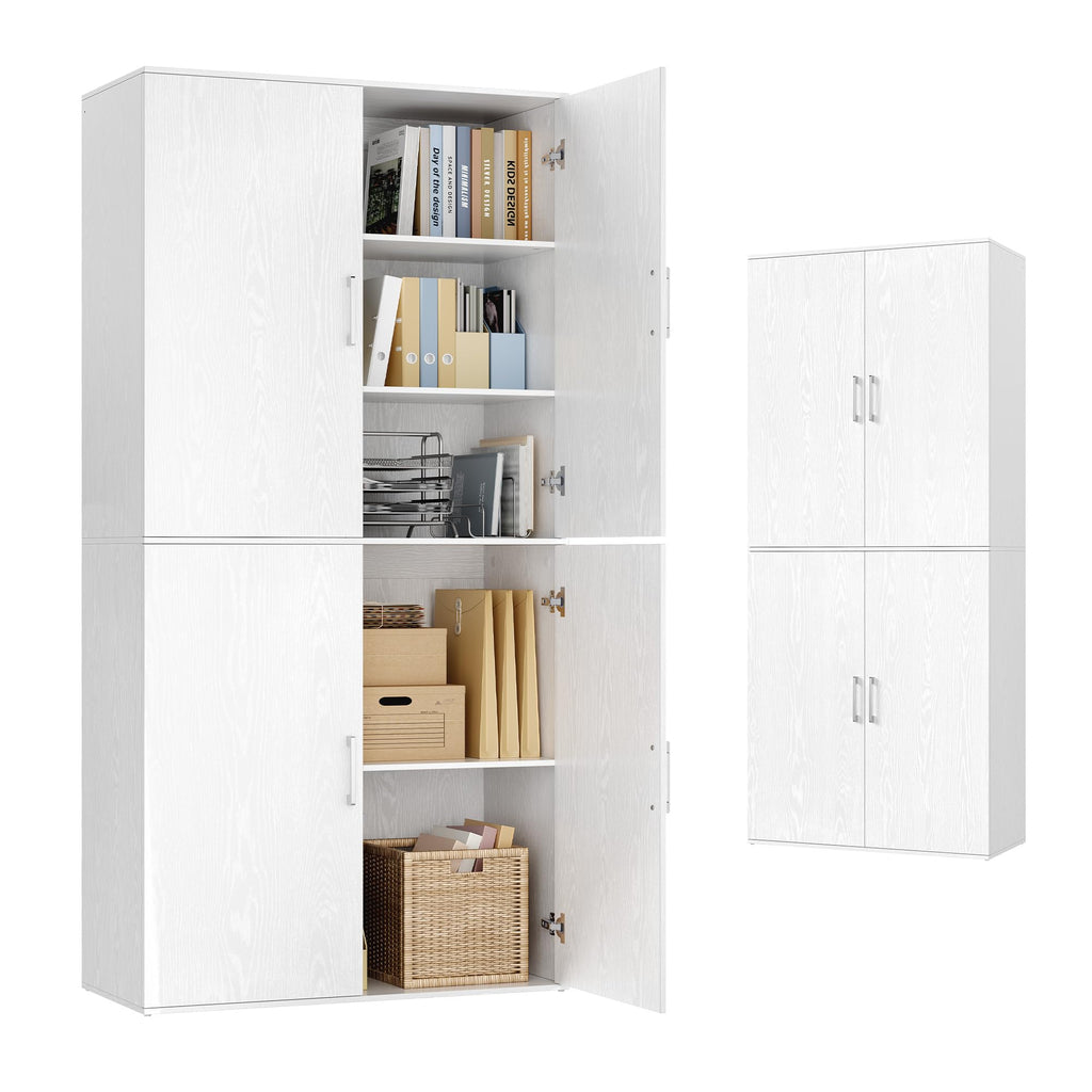 VASAGLE Mehrzweckschrank, mit 4 Türen, 5 Ablagen, 80 x 40 x 180 cm