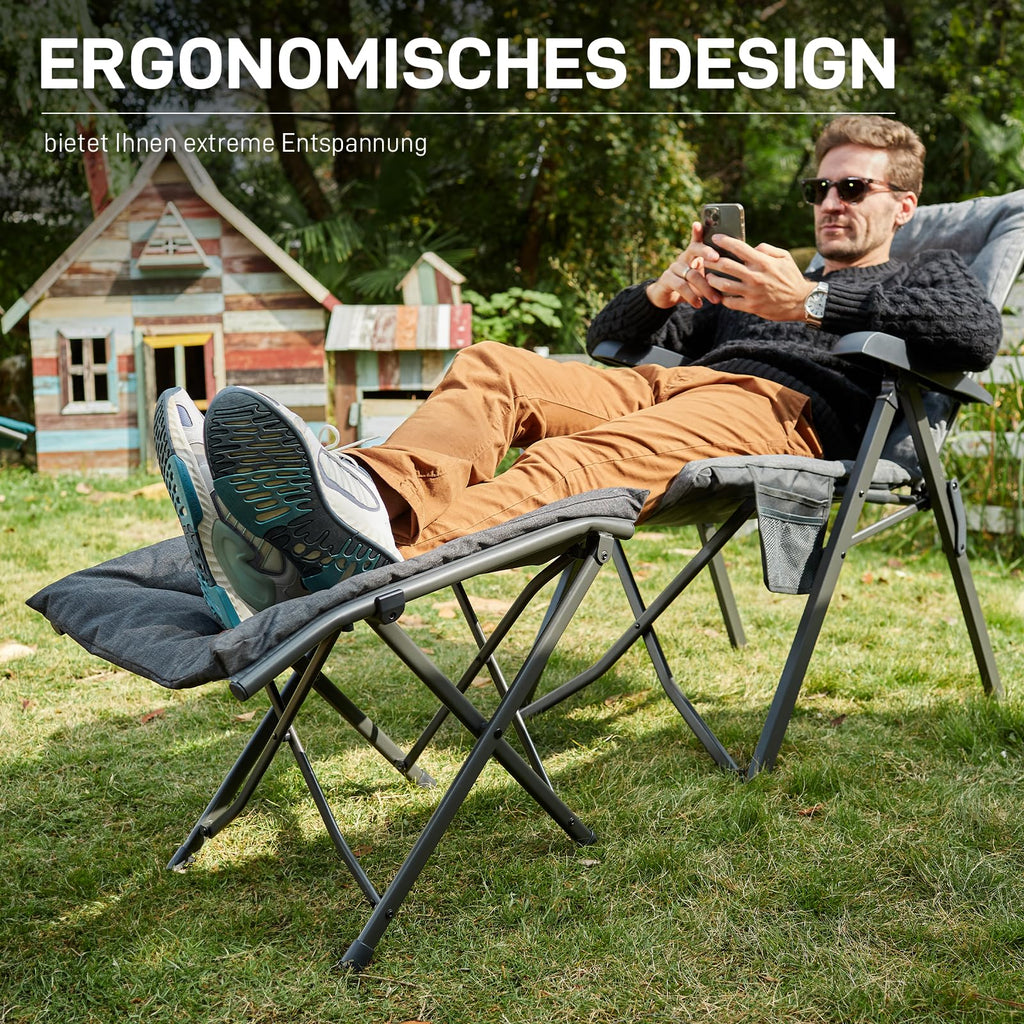 EVER ADVANCED Fußhocker Fußablage Faltbar Klapphocker mit Höhe von 47cm Klappbarer Hocker Gepolstert Fußstütze für Sessel Garten- und Balkonstuhl