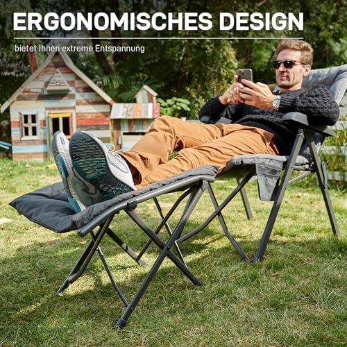 EVER ADVANCED Fußhocker Fußablage Faltbar Klapphocker mit Höhe von 47cm Klappbarer Hocker Gepolstert Fußstütze für Sessel Garten- und Balkonstuhl