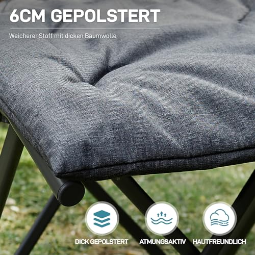 EVER ADVANCED Fußhocker Fußablage Faltbar Klapphocker mit Höhe von 47cm Klappbarer Hocker Gepolstert Fußstütze für Sessel Garten- und Balkonstuhl