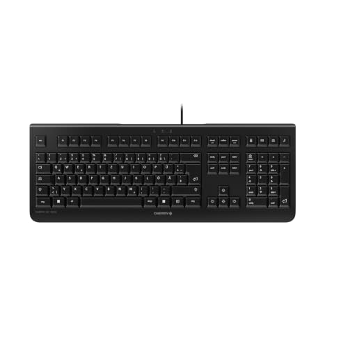 CHERRY KC 1000 - USB Tastatur - Flaches Design - Kabelgebunden - „der Blaue Engel“ - GS-Zulassung - QWERTZ Business-Tastatur - Deutsches Layout - Schwarz