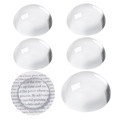 PH PandaHall 5 Stück Kristallkuppel 4cm Briefbeschwerer Aus Glas Vergrößerungsglas Runder Glasblock lear Verzerrungsfreie Optik Konvexe Linse Büro Desktop Zubehör Tisch Dekorateur Zum Lesen