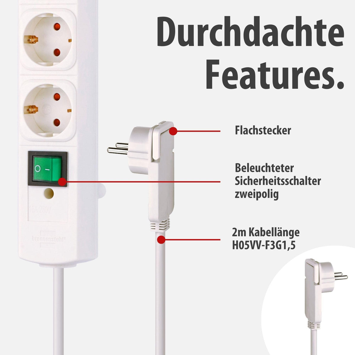 Brennenstuhl Comfort-Line Plus Steckdosenleiste 4-Fach