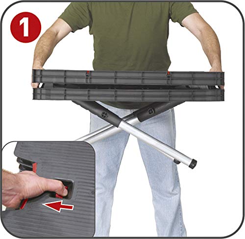 Keter Werkzeugbank faltbar Master Pro Serie Folding Work Table, Kunststoff, bis 450kg belastbar, inklusive Zwei 30cm Klemmen, wetterfest, Maße: 91x55,5x75,5cm
