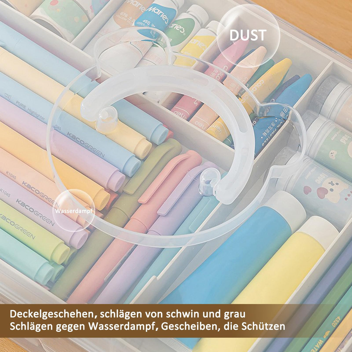 Doppelstöckige Marker-Aufbewahrungsbox aus Kunststoff, Blau
