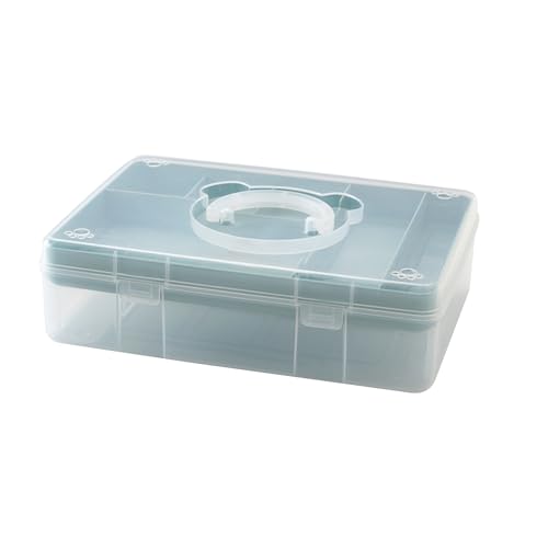 Doppelstöckige Marker-Aufbewahrungsbox aus Kunststoff, Blau
