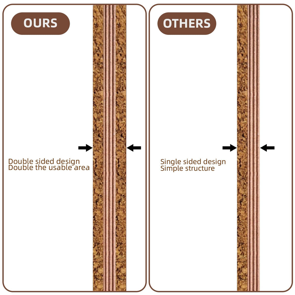 Pinnwand Kork 40 x 30 cm, cork board, mit 5 Stecknadeln, Korktafel mit Holzrahmen, ideal für Büro, Schule, Schlafzimmer und Zuhause, hochwertige Korkwand Pinnwand aus der, vielseitig und praktisch.