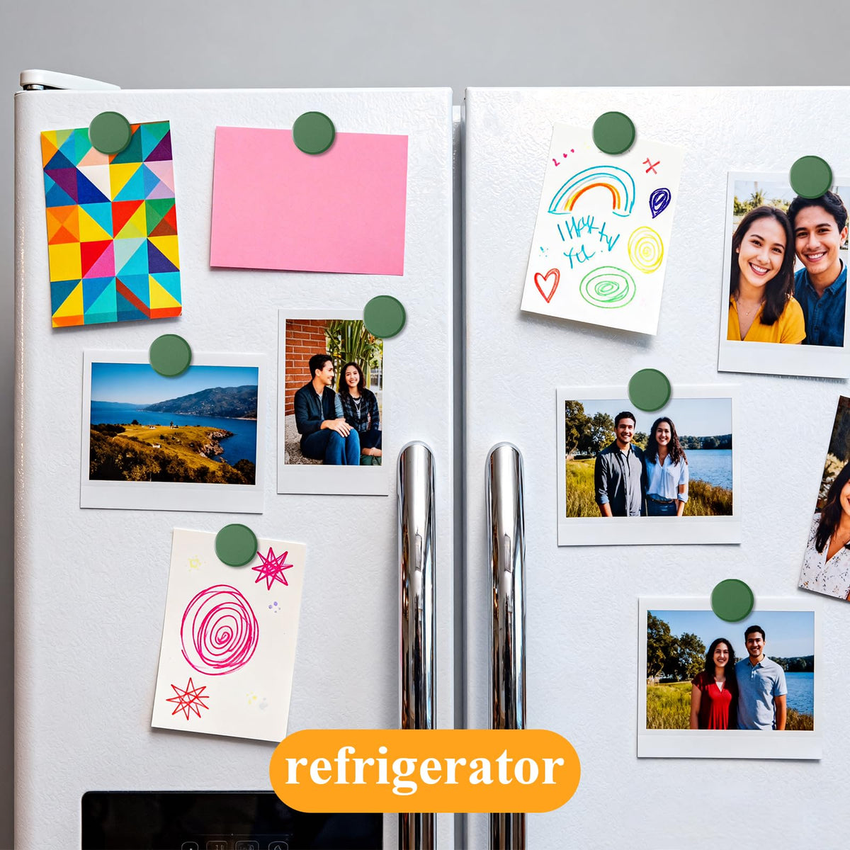 20 Stück Magnete für Magnettafel, Mini Magnete Stark Rund Flach Dunkelgrün, Whiteboard Magnete Klein für Büro, Kühlschrankmagnete Dekorativ, Magneten für Handwerk Küche & Pinnwand, Tafelmagnete