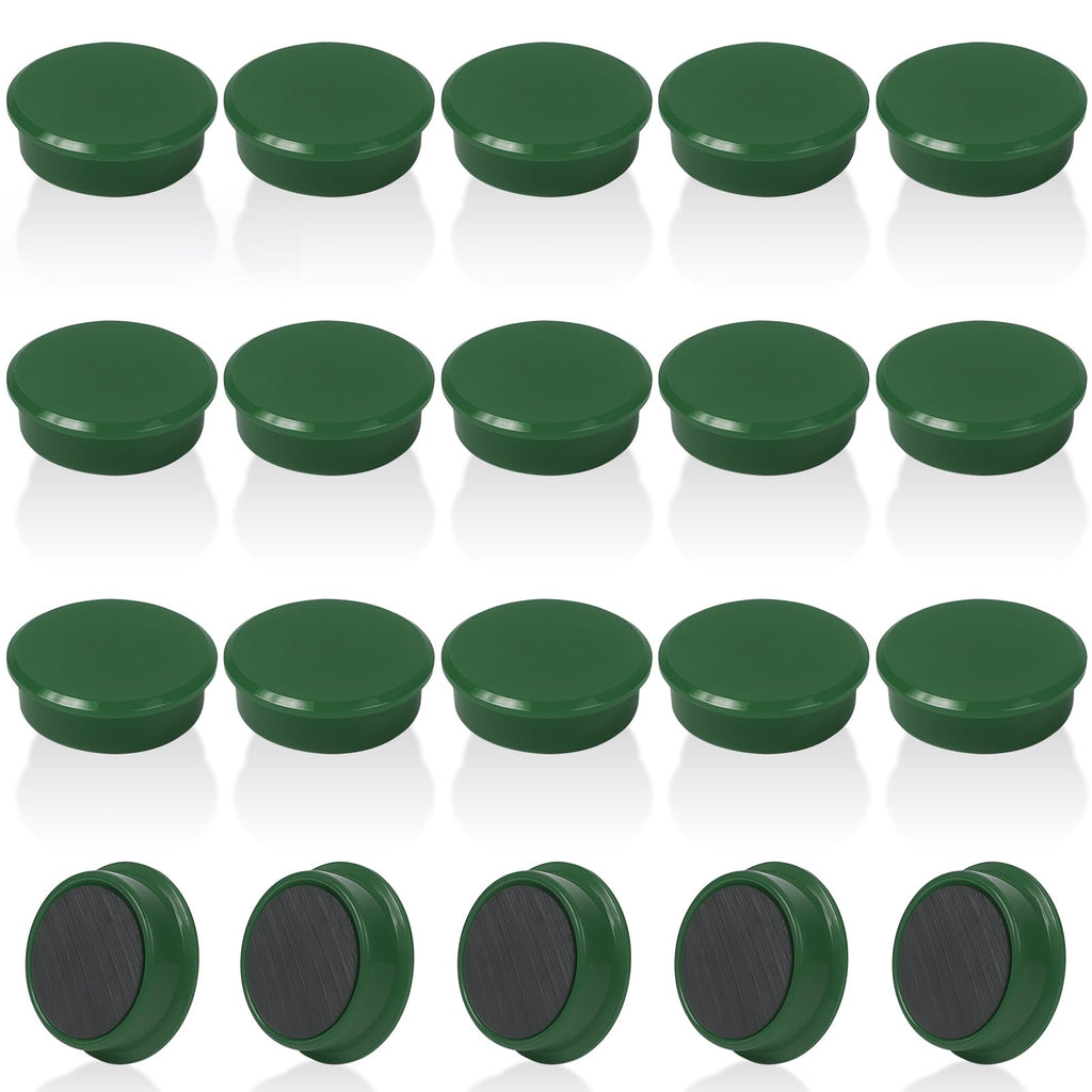 20 Stück Magnete für Magnettafel, Mini Magnete Stark Rund Flach Dunkelgrün, Whiteboard Magnete Klein für Büro, Kühlschrankmagnete Dekorativ, Magneten für Handwerk Küche & Pinnwand, Tafelmagnete
