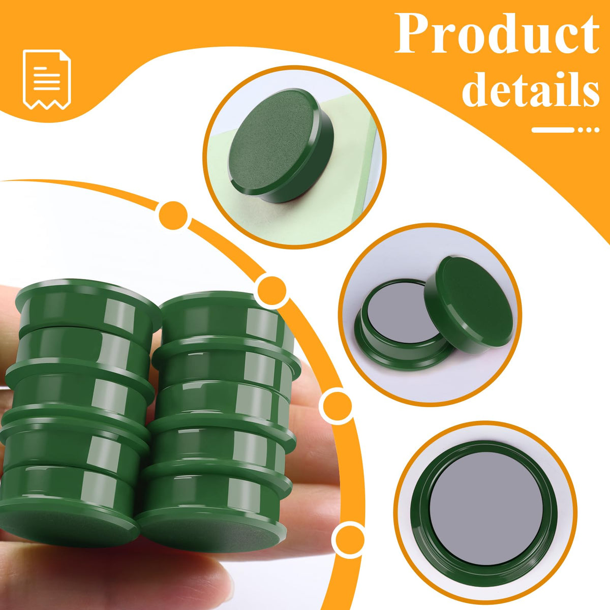 20 Stück Magnete für Magnettafel, Mini Magnete Stark Rund Flach Dunkelgrün, Whiteboard Magnete Klein für Büro, Kühlschrankmagnete Dekorativ, Magneten für Handwerk Küche & Pinnwand, Tafelmagnete