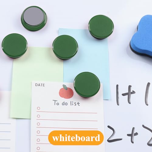 20 Stück Magnete für Magnettafel, Mini Magnete Stark Rund Flach Dunkelgrün, Whiteboard Magnete Klein für Büro, Kühlschrankmagnete Dekorativ, Magneten für Handwerk Küche & Pinnwand, Tafelmagnete