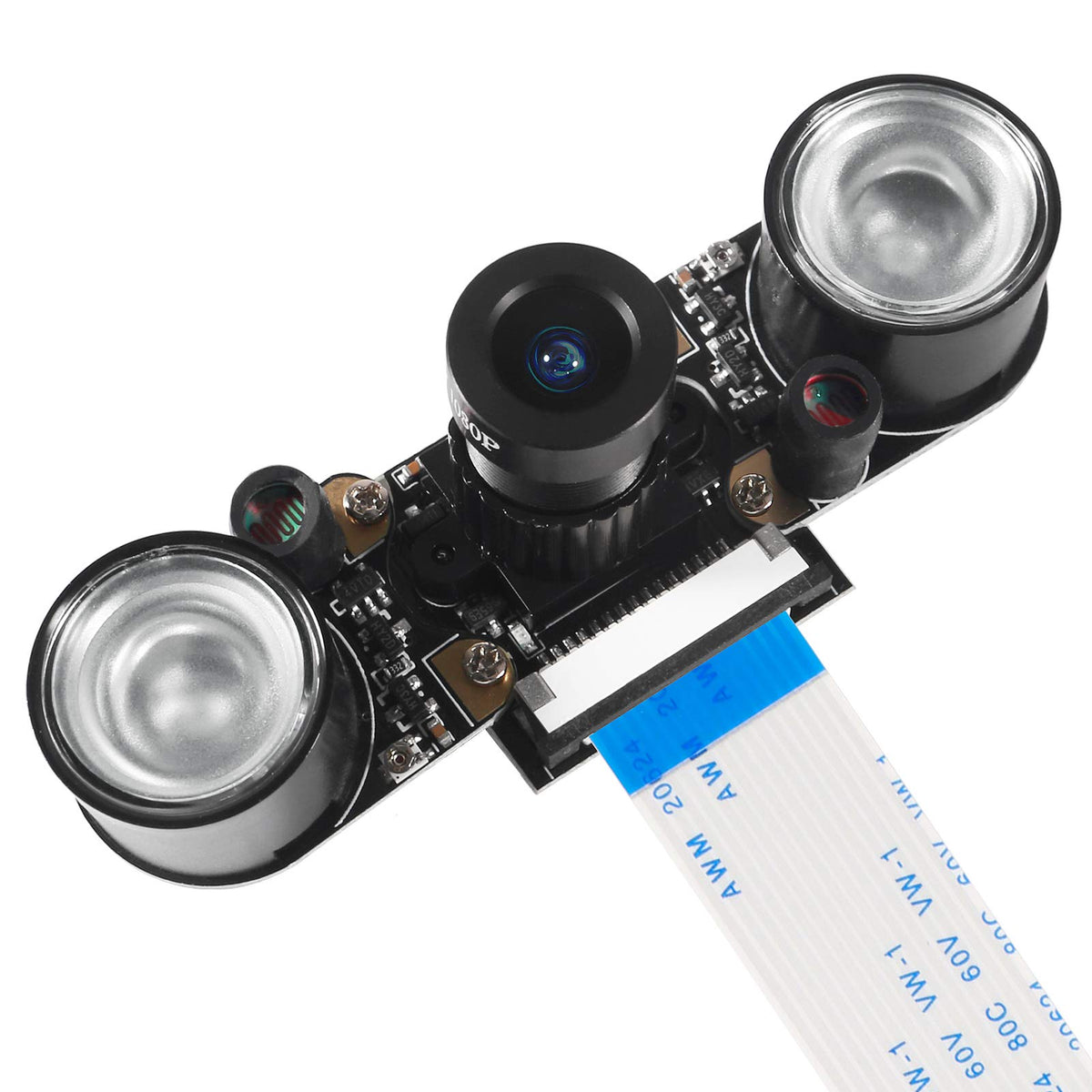 kompatibel mit Raspberry Pi Kamera Nachtsicht Infrarot Kameramodul 5MP OV5647 Webcam Einstellbare Kamera Video 1080p mit 2 Infrarot-IR-LED-Licht-HD-Webcam für Raspberry pi 3 B+/3B/2B/4B.