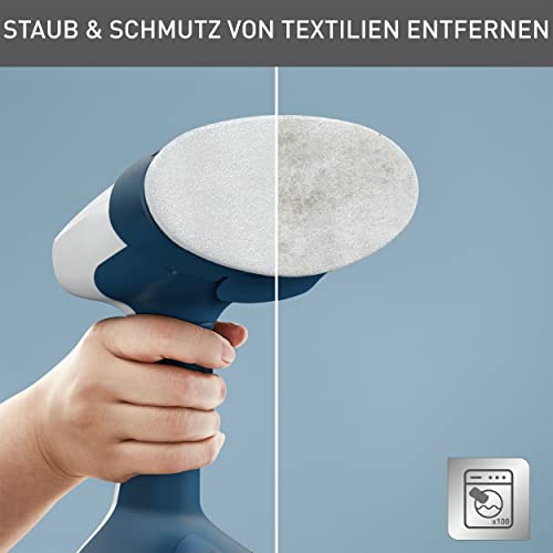Tefal Access Steam Easy Dampfbürste, 15 Sekunden Aufheizzeit, 1400 Watt, bis zu 25 g/Min., 150 ml Wassertank, Dampfglätter, 8 Min. Steamen, 2,6 m Netzkabel, inklusive Zubehör, weiß/blau, DT7170