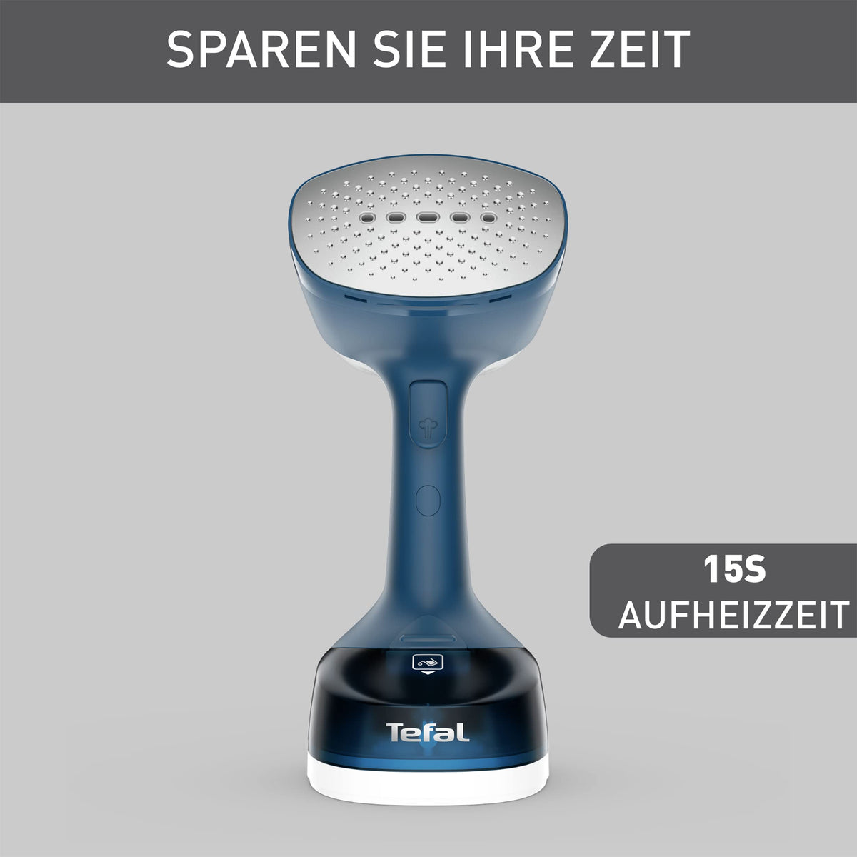 Tefal Access Steam Easy Dampfbürste, 15 Sekunden Aufheizzeit, 1400 Watt, bis zu 25 g/Min., 150 ml Wassertank, Dampfglätter, 8 Min. Steamen, 2,6 m Netzkabel, inklusive Zubehör, weiß/blau, DT7170