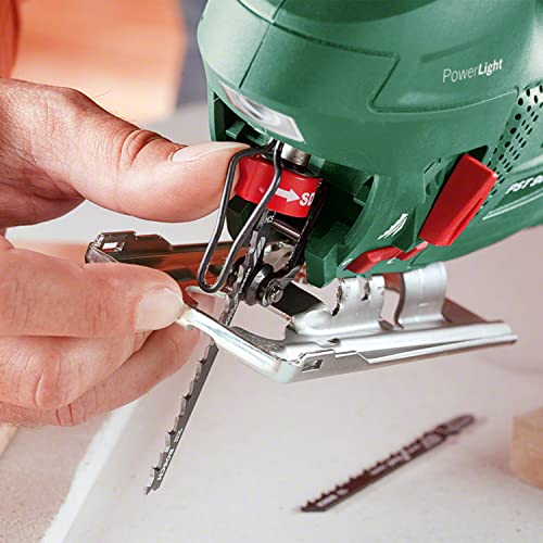 Bosch Home and Garden Stichsäge PST 900 PEL (620W, Hubzahl bei Leerlauf 500 bis 3100 U/min, in Kunststoffkoffer), 06033A0200