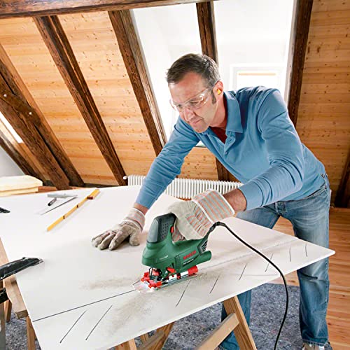 Bosch Home and Garden Stichsäge PST 900 PEL (620W, Hubzahl bei Leerlauf 500 bis 3100 U/min, in Kunststoffkoffer), 06033A0200