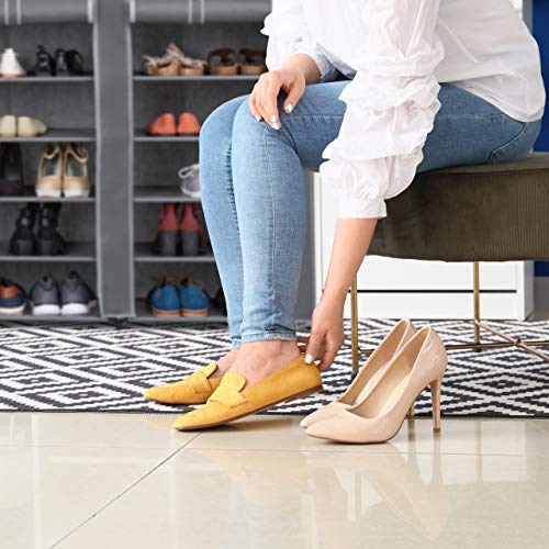 Relaxdays Schuhschrank Stoff, 12 Fächer, 36 Paar Schuhe, anthrazit