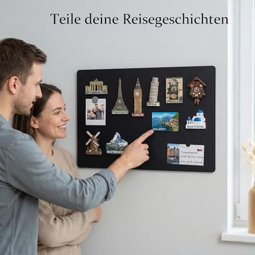 Schwarz Magnettafel Metall Einstieg: Reisemagnete stilvoll zeigen