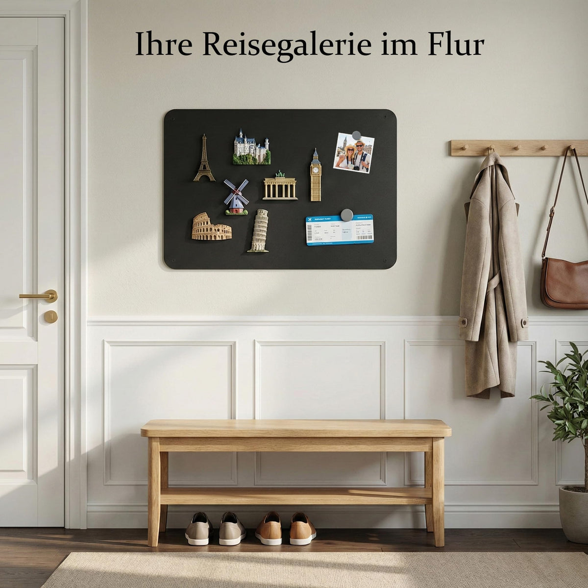 Schwarz Magnettafel Metall Einstieg: Reisemagnete stilvoll zeigen