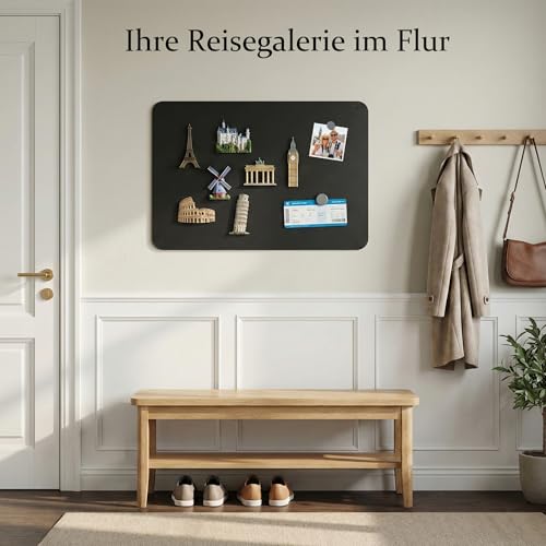 Schwarz Magnettafel Metall Einstieg: Reisemagnete stilvoll zeigen