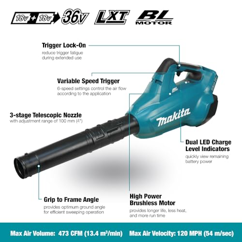 Makita DUB362Z Akku-Gebläse 2x18 V (ohne Akku, ohne Ladegerät)