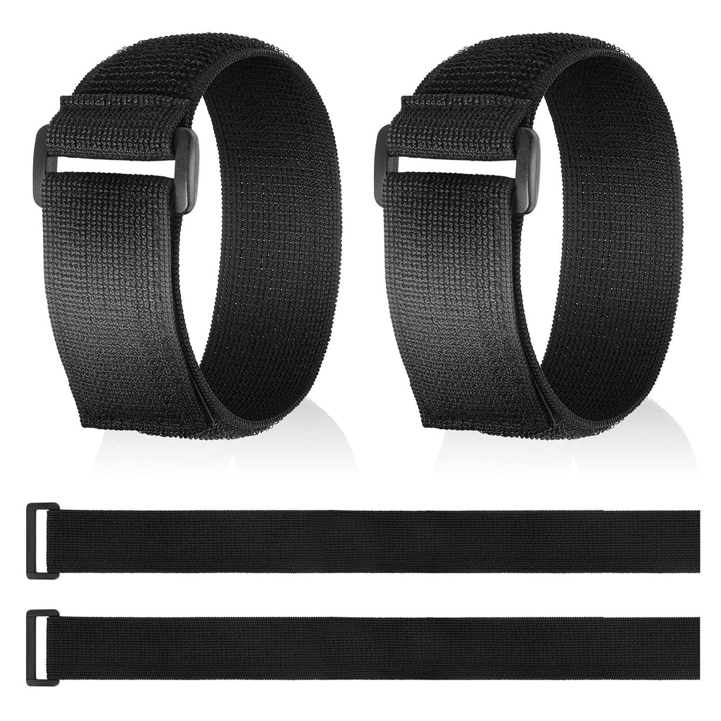 4er Pack Klett Kabelbinder Klettverschluss Verstellbar Schwarz Wiederverschließbar Klettband Nylon Kabelbinder Wiederverwendbare Elastische Befestigungsgurte für Fahrrad, 40 x 3,8 cm