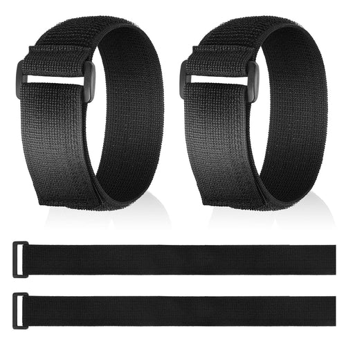 4er Pack Klett Kabelbinder Klettverschluss Verstellbar Schwarz Wiederverschließbar Klettband Nylon Kabelbinder Wiederverwendbare Elastische Befestigungsgurte für Fahrrad, 40 x 3,8 cm