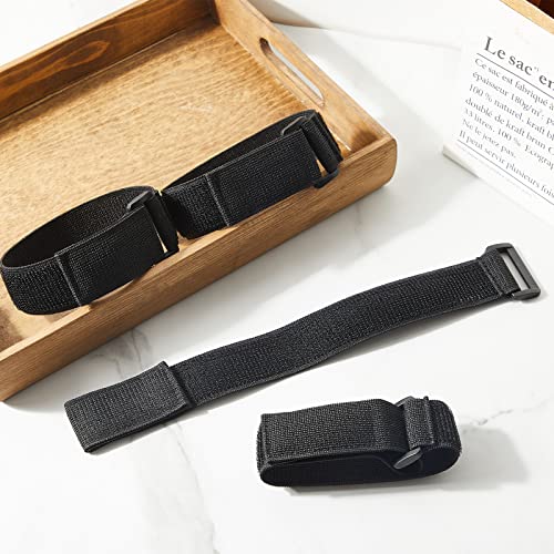 4er Pack Klett Kabelbinder Klettverschluss Verstellbar Schwarz Wiederverschließbar Klettband Nylon Kabelbinder Wiederverwendbare Elastische Befestigungsgurte für Fahrrad, 40 x 3,8 cm