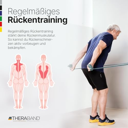 TheraBand 2,50m im PE Beutel mit Anleitung | Fitnessband | Gymnastikband