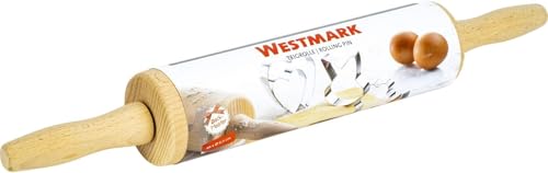 Westmark Teig-/Backrolle/Nudelholz, aus Buchenholz, Länge: 46 cm, Holz, Woody, Hellbraun, 30012270