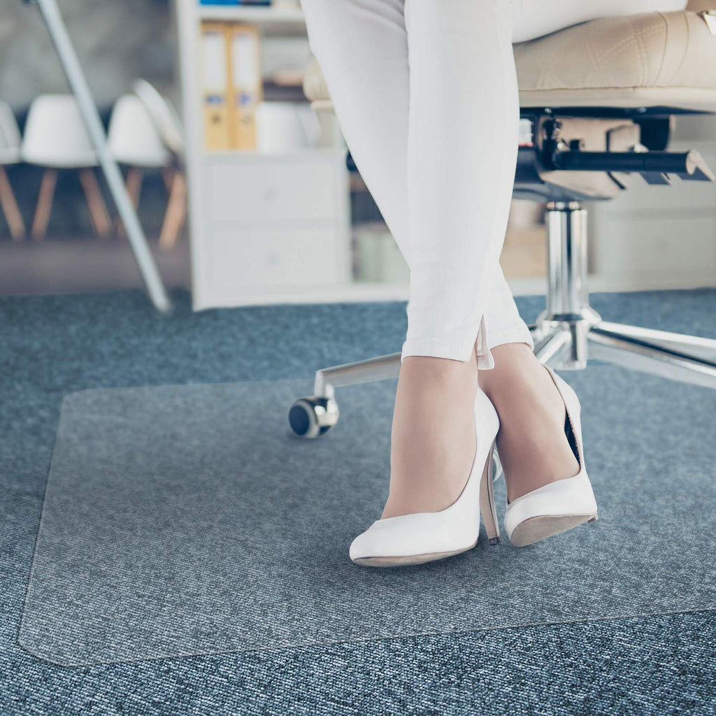 Floordirekt PRO - Bürostuhl Unterlage - transparente Bodenschutzmatte für Hartböden - Bodenmatte, Bodenschutz, Unterlegmatte (114 x 130 cm)