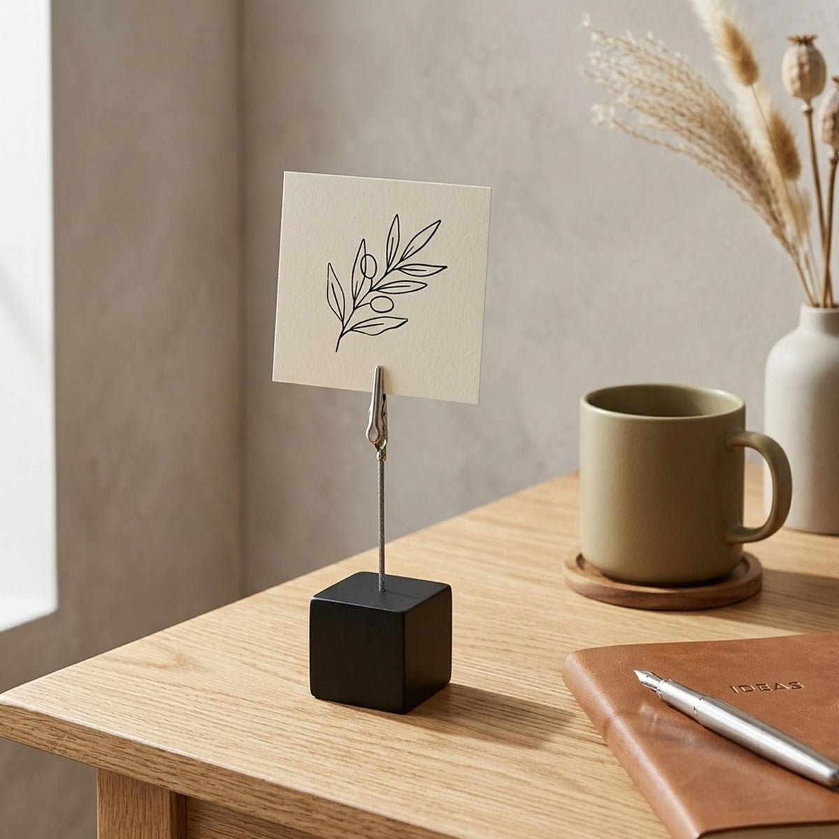 30 Stück Fotohalter mit Klammern, Holz Postkartenhalter Memo Clip Ständer