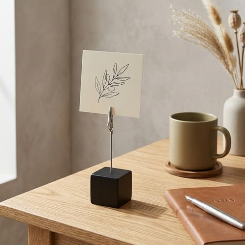 30 Stück Fotohalter mit Klammern, Holz Postkartenhalter Memo Clip Ständer