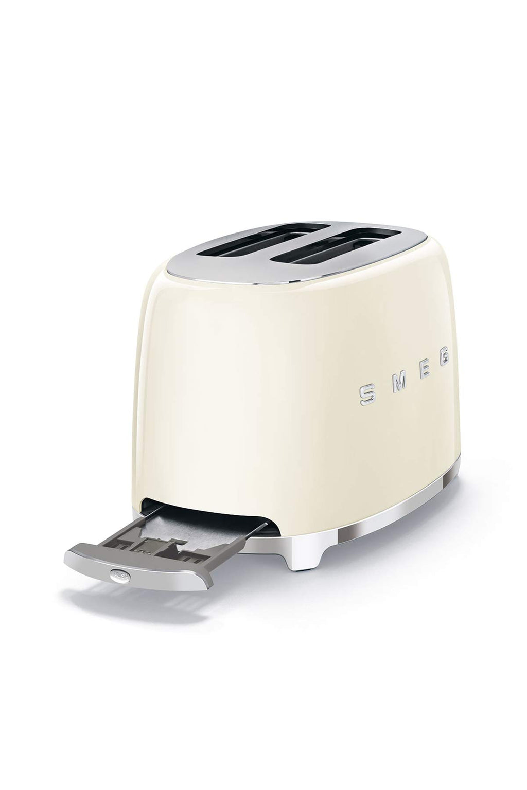 Smeg, 2x2 TSF01CREU -Toaster, 2 Schlitze für 2 Scheiben, 6 Vergoldungsniveaus, Heizfunktion, Abtau- und Bagel- Funktion, Sammelschublade, 950W, Creme