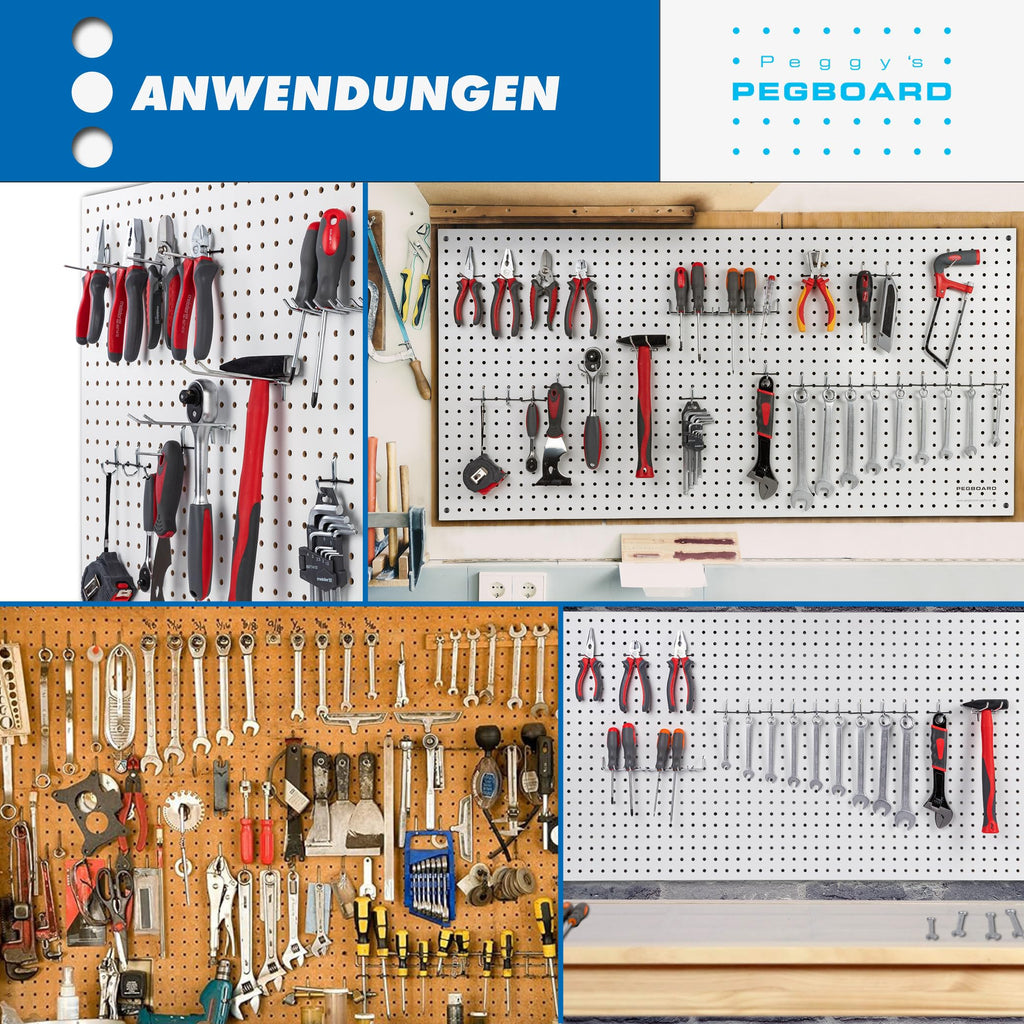 Pegboard Lochwandhaken-Sortiment 67-teilig für Werkzeugwand Abstand 25.4 mm