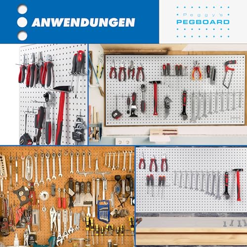 Pegboard Lochwandhaken-Sortiment 67-teilig für Werkzeugwand Abstand 25.4 mm