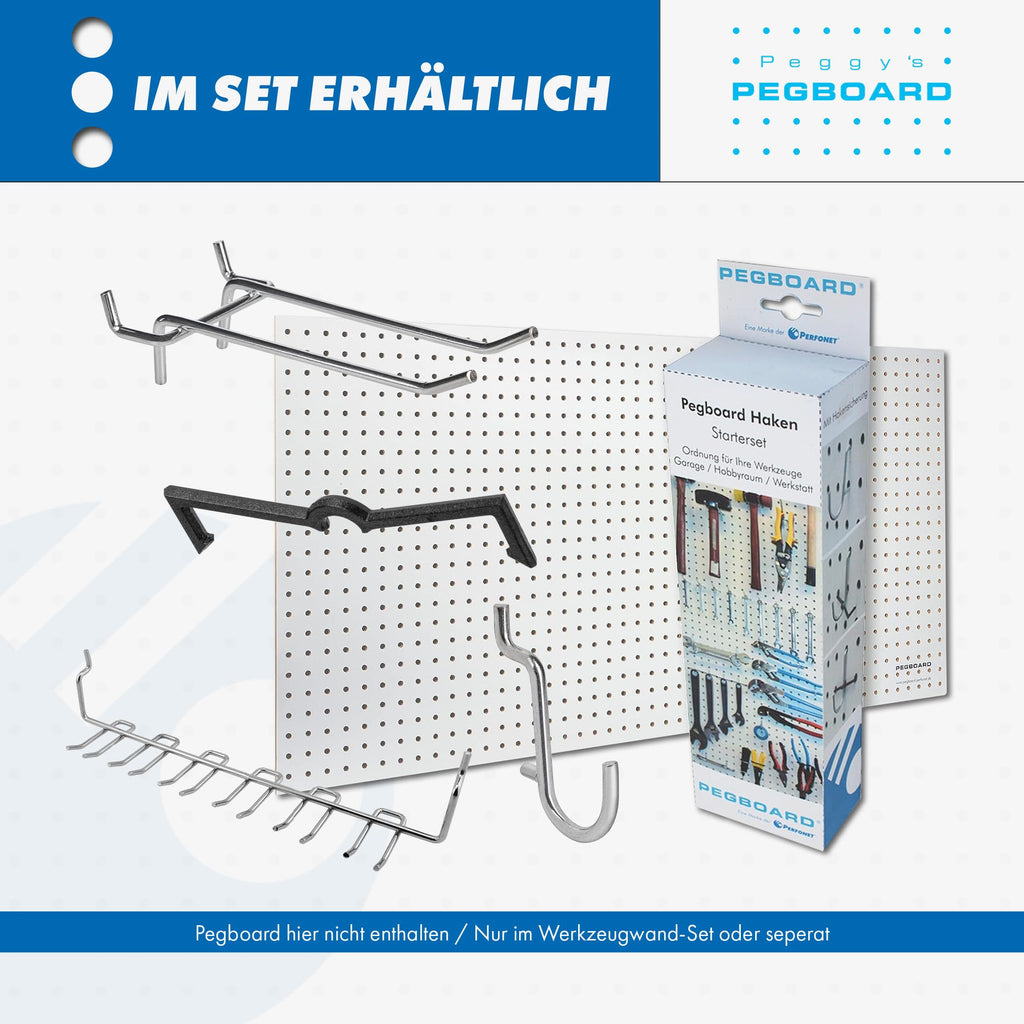 Pegboard Lochwandhaken-Sortiment 67-teilig für Werkzeugwand Abstand 25.4 mm