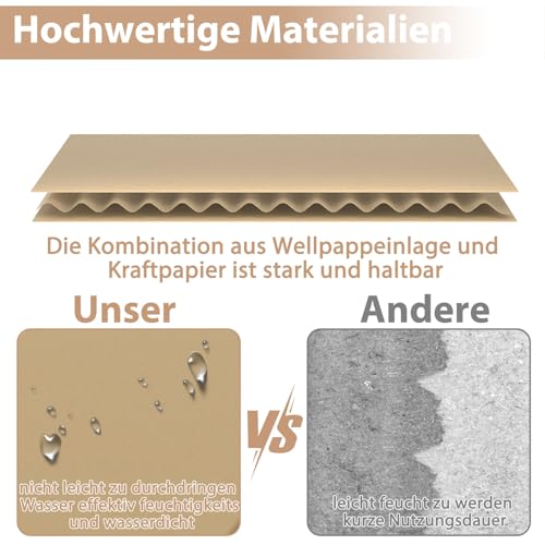 ACXIN Schuhboxen Stapelbar Boxen-Set,Aufbewahrungsbox Schubladen mit Transparentes Sichtfenster,Pappkarton aus Kraftpapier,34.5 x 23.5 x 13.5 cm,10 Stück, Braun