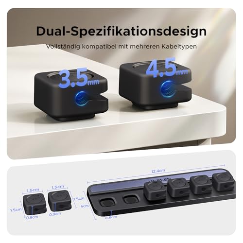 UGREEN 6 Stück Magnetische Kabelhalter Selbstklebend Kabelclips