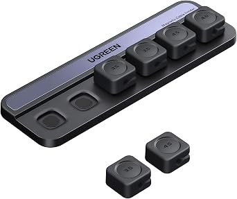 UGREEN 6 Stück Magnetische Kabelhalter Selbstklebend Kabelclips