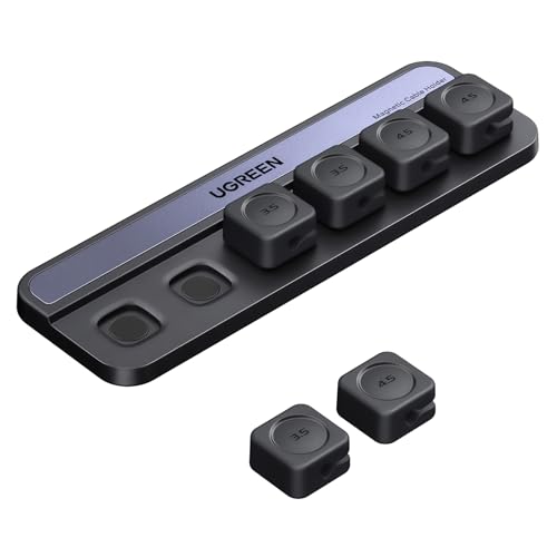 UGREEN 6 Stück Magnetische Kabelhalter Selbstklebend Kabelclips