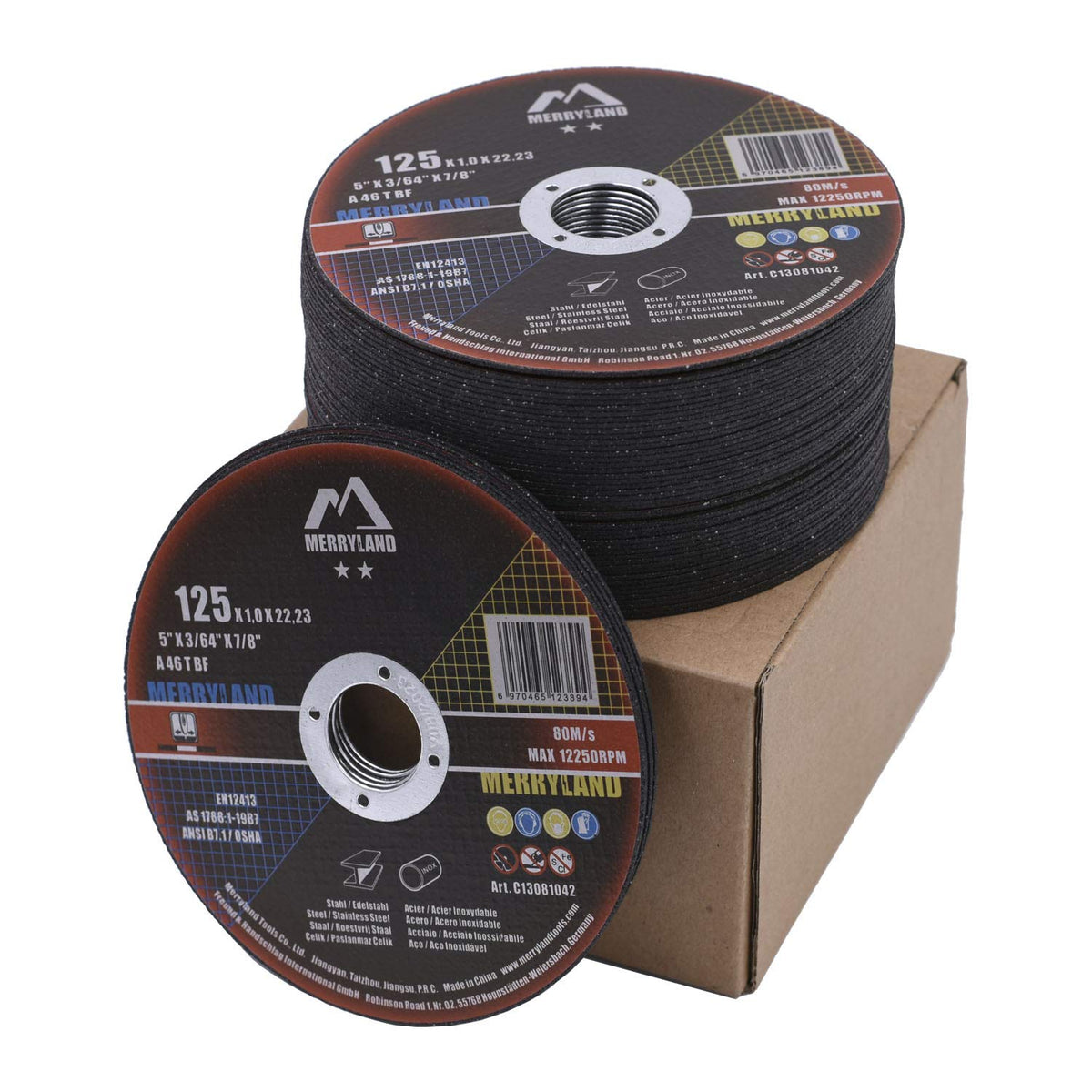 Merryland 50 Stück Trennscheibe 125 X 1,0 Metall Edelstahl Stahl Craft-Line