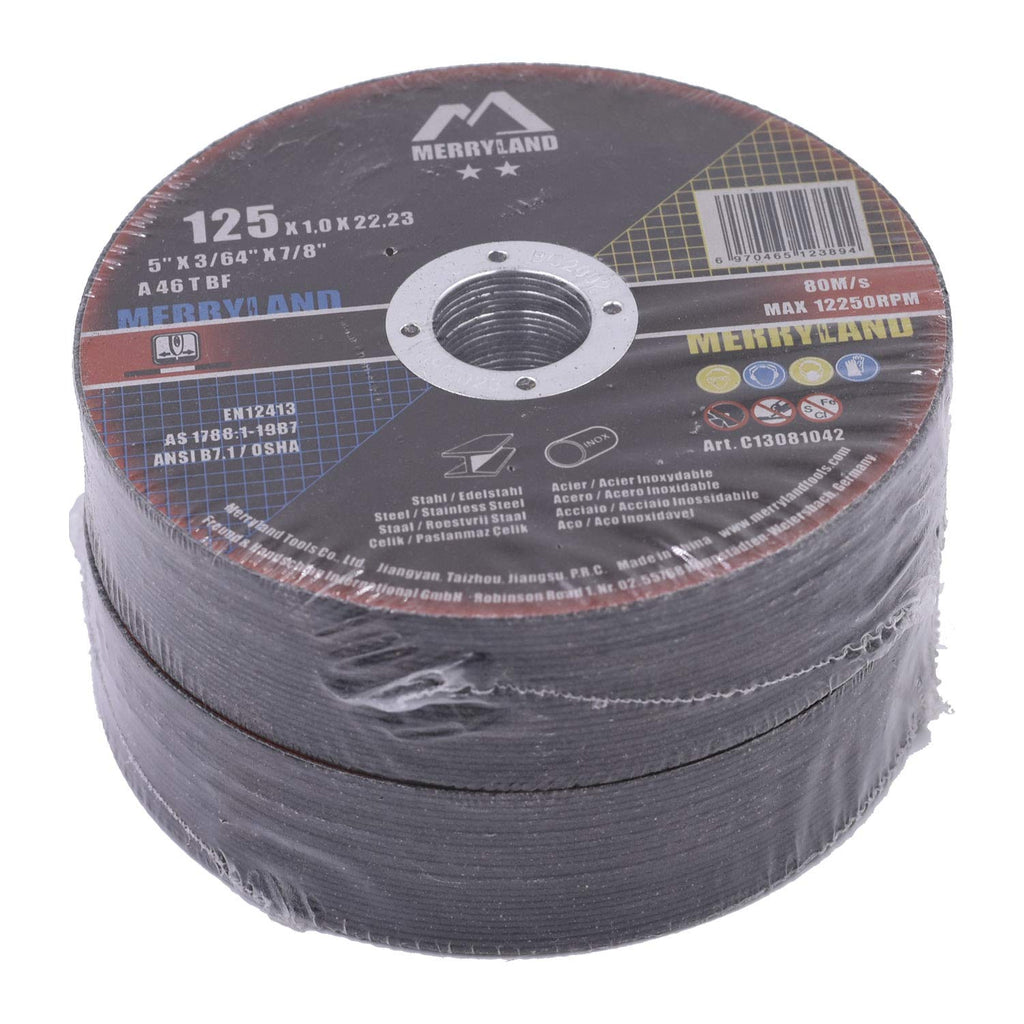 Merryland 50 Stück Trennscheibe 125 X 1,0 Metall Edelstahl Stahl Craft-Line