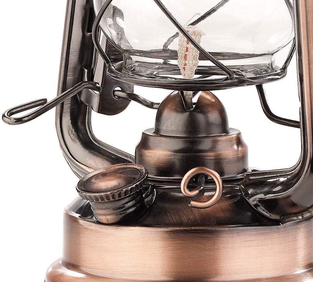 Lunartec Stalllaterne: Nostalgische Petroleum-Sturmlaterne mit Glaskolben, Bronze, 24 cm (Stalllaterne Petroleum, Sturmlampe, Öl)