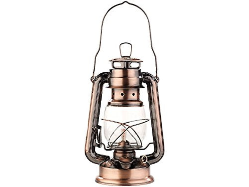 Lunartec Stalllaterne: Nostalgische Petroleum-Sturmlaterne mit Glaskolben, Bronze, 24 cm (Stalllaterne Petroleum, Sturmlampe, Öl)
