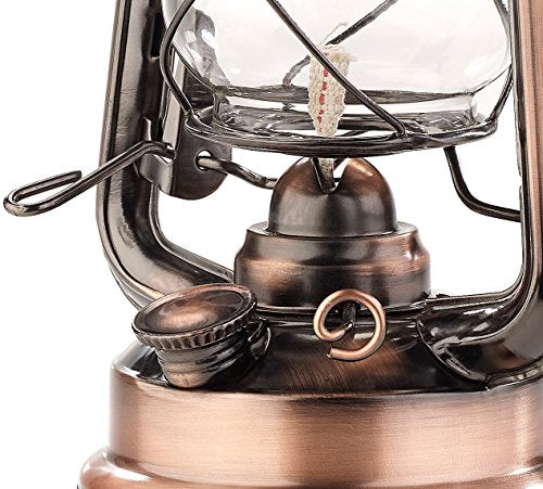 Lunartec Stalllaterne: Nostalgische Petroleum-Sturmlaterne mit Glaskolben, Bronze, 24 cm (Stalllaterne Petroleum, Sturmlampe, Öl)