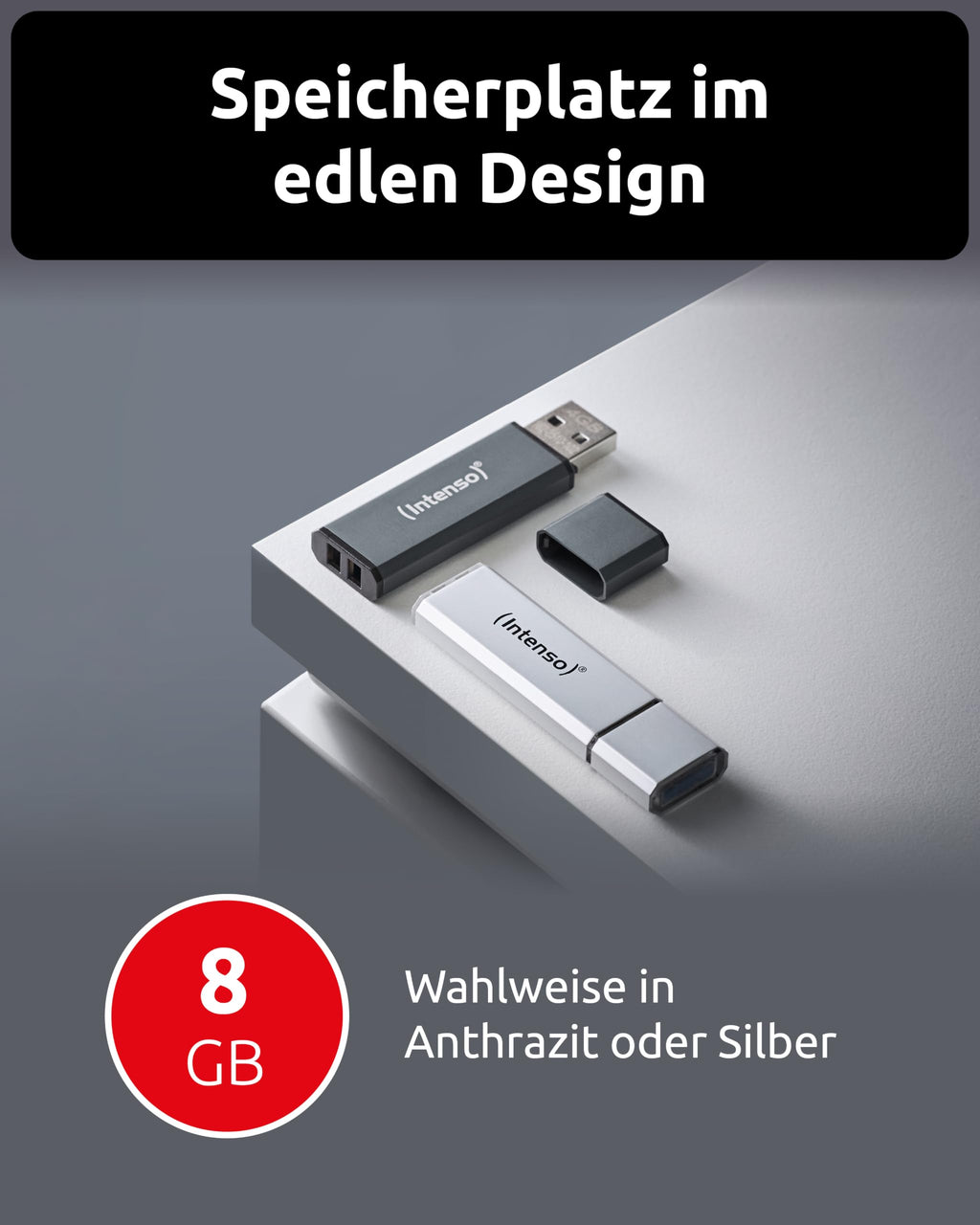 Intenso Alu Line 8GB Speicherstick USB 2.0 anthrazit