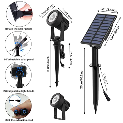 T-SUNUS Solarstrahler für Außen Garten, Solarlampen für Außen Warmweiß